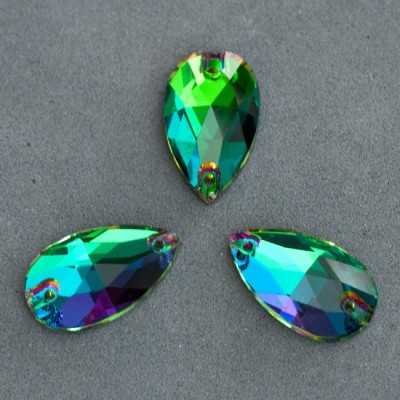 Csoda Zöld emerald varrható üveg kristály