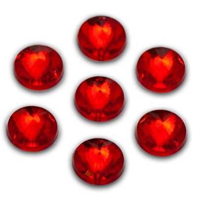 14mm piros siam rivoli kerek varrható Akril kristály