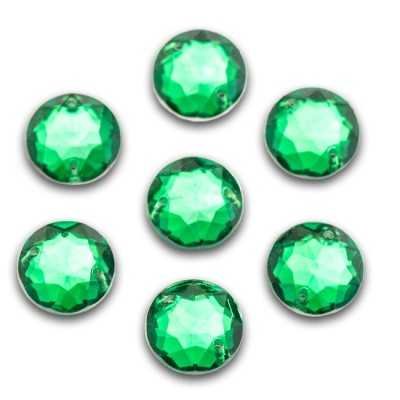 14mm smaragd zöld kerek varrható Akril kristály