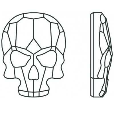 8 mm Skull koponya Crystal AB ragasztható strasszkő