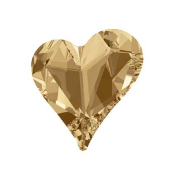 7 mm Sweet Heart Golden Shimmer ragasztható strasszkő