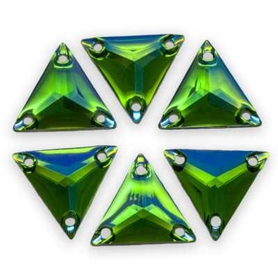 Zöld Ab 16 mm háromszög varrható szintetikus strassz