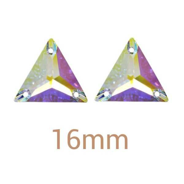 6db/cs Háromszög Crystal AB varrható üveg kristály 16mm
