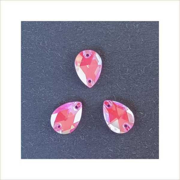 4 db/cs NEON pink AB varrható üveg kristály 19x15