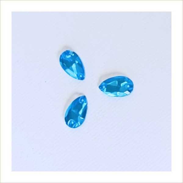 7 db NEON kék AB varrható üveg kristály 18x11