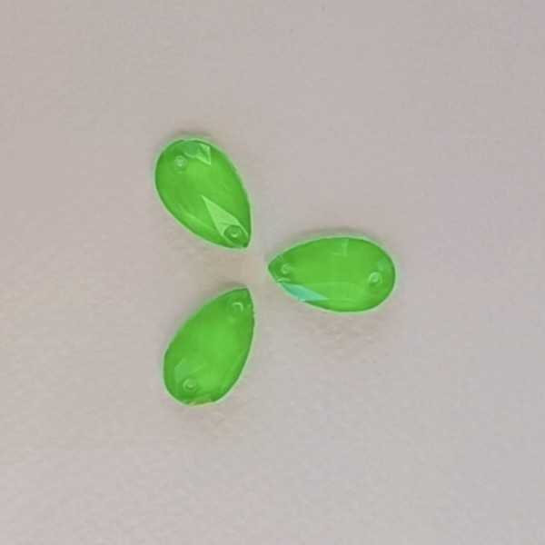 7 db NEON zöld varrható üveg kristály 18mm