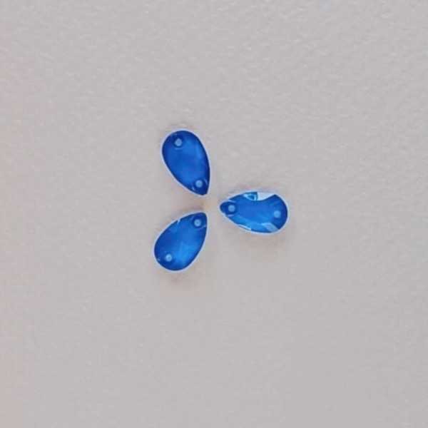 6 db NEON kék varrható üveg kristály 12mm