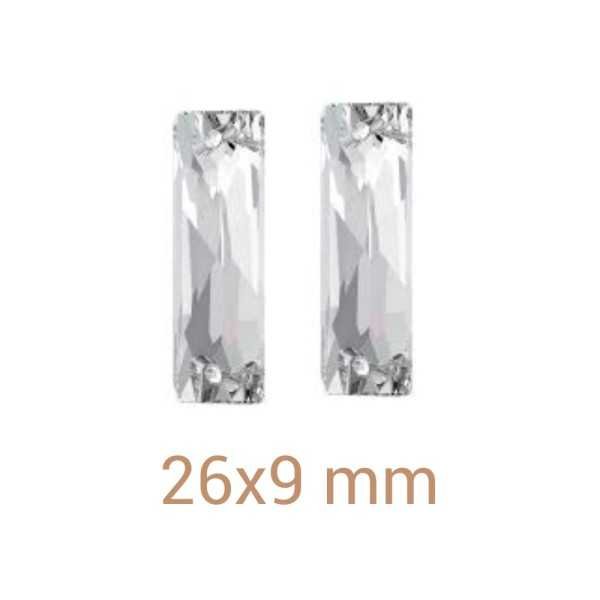6db Baguette 26mm Crystal varrható üveg kristály