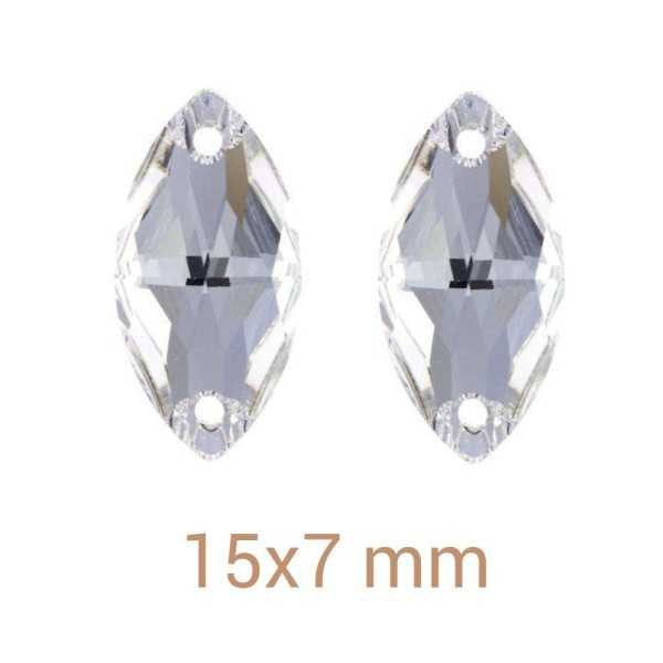 7db Navette Crystal 001 varrható üveg kristály 15mm