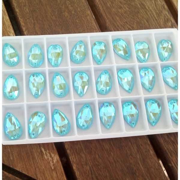 6db Aqua Shimmer varrható üveg kristály 18mm