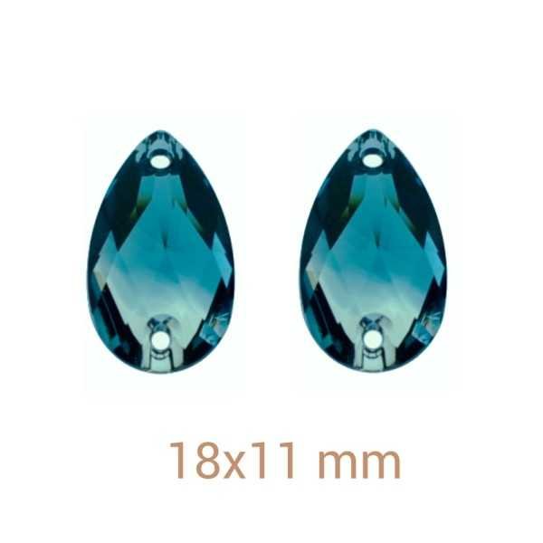 6 db Blue Zircon varrható üveg kristály csepp 18mm