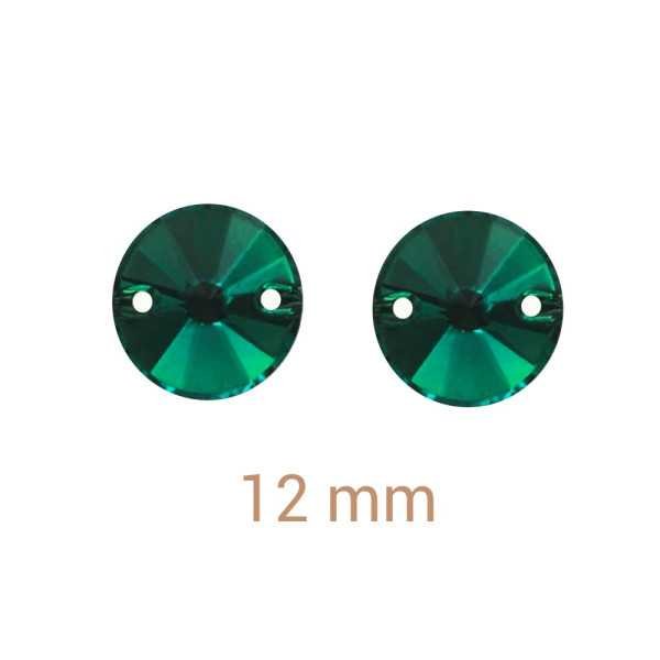 5 db Smaragd Zöld 12 mm varrható rivoli