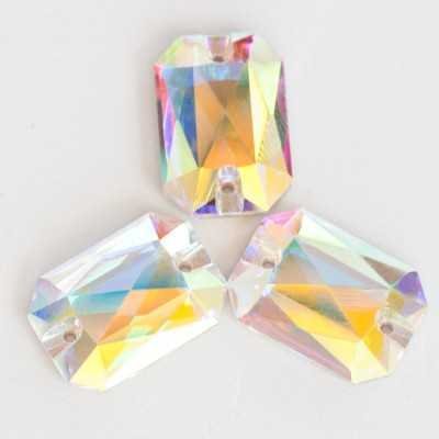Emerald CUT 3252 Crystal AB varrható üveg kristály 20 x 14 mm